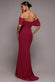 Scuba Crepe Draped Bardot Maxi Dress DR3259