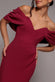 Scuba Crepe Draped Bardot Maxi Dress DR3259