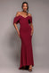Scuba Crepe Draped Bardot Maxi Dress DR3259