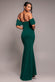 Scuba Crepe Draped Bardot Maxi Dress DR3259