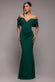 Scuba Crepe Draped Bardot Maxi Dress DR3259