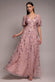 Mother Of The Bride Flared Sleeve Embroidered Maxi Dress DR3279