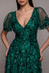 Mother Of The Bride Flared Sleeve Embroidered Maxi Dress DR3279