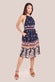 Halter Neck Printed Midi Dress DR3557