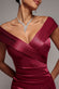 Satin Off Shoulder Pleated Maxi Dress DR3731