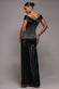 Satin Off Shoulder Pleated Maxi Dress DR3731
