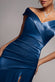 Satin Off Shoulder Pleated Maxi Dress DR3731