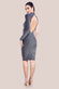 Open Back One Sleeve Lurex Midi Dress DR3749