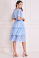 Plain Lurex Chiffon Tiered Dress DR3905PETITE