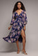 Printed Lurex Chiffon Long Sleeve Midi Dress DR3948QZ