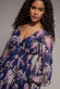 Printed Lurex Chiffon Long Sleeve Midi Dress DR3948QZ