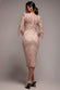 Scalloped Sequin Embroidered Chorded Lace Midi Dress DR3960