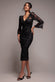 Scalloped Sequin Embroidered Chorded Lace Midi Dress DR3960