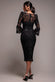 Scalloped Sequin Embroidered Chorded Lace Midi Dress DR3960