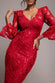 Scalloped Sequin Embroidered Chorded Lace Midi Dress DR3960