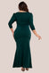 Three-Quarter Faux Wrap Neck Maxi Dress DR3975PLUS