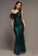 Sequin Cowl One Shoulder Maxi Dress DR4020
