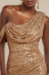 Sequin Cowl One Shoulder Maxi Dress DR4020
