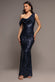 Sequin Cowl One Shoulder Maxi Dress DR4020