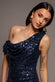 Sequin Cowl One Shoulder Maxi Dress DR4020