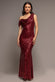 Sequin Cowl One Shoulder Maxi Dress DR4020