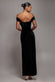 Draped Shoulder Velvet Corset Maxi Dress DR4044