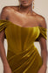 Draped Shoulder Velvet Corset Maxi Dress DR4044