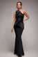 One Shoulder Pleated Fan Maxi Dress DR4075