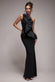 One Shoulder Pleated Fan Maxi Dress DR4075
