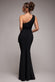 One Shoulder Pleated Fan Maxi Dress DR4075