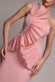 One Shoulder Pleated Fan Maxi Dress DR4075