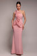 One Shoulder Pleated Fan Maxi Dress DR4075