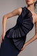One Shoulder Pleated Fan Maxi Dress DR4075