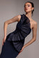 One Shoulder Pleated Fan Maxi Dress DR4075
