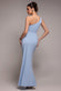 One Shoulder Pleated Fan Maxi Dress DR4075