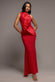 One Shoulder Pleated Fan Maxi Dress DR4075