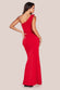 One Shoulder Pleated Fan Maxi Dress DR4075