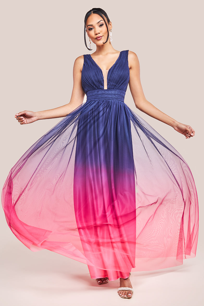 Wholesale Sleeveless Ombre Pleated A-Line Maxi Dress – City Goddess