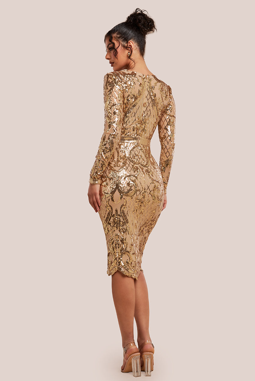 Wholesale Sequin Square Neck Bodycon Midi Dress With Scalloped Hem – City Goddess Wholesale Sequin Square Neck Bodycon Midi Dress With Scalloped Hem – City Goddess