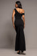 COWL NECK ONE SHOULDER SCUBA & CHIFFON MAXI DRESS DR4137