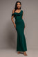 COWL NECK ONE SHOULDER SCUBA & CHIFFON MAXI DRESS DR4137