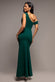 COWL NECK ONE SHOULDER SCUBA & CHIFFON MAXI DRESS DR4137