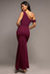 COWL NECK ONE SHOULDER SCUBA & CHIFFON MAXI DRESS DR4137