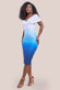 Ombre Front Wrap Bardot Midi Dress DR4222QZ