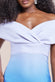 Ombre Front Wrap Bardot Midi Dress DR4222QZ