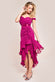 Pleated Bardot High Low Tier Chiffon Midaxi Dress DR4272