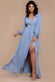 Sustainable Front Split Wrap Style Chiffon Maxi Dress DR4314BBS