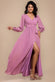 Sustainable Front Split Wrap Style Chiffon Maxi Dress DR4314BBS