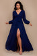 Sustainable Front Split Wrap Style Chiffon Maxi Dress DR4314BBS