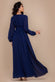 Sustainable Front Split Wrap Style Chiffon Maxi Dress DR4314BBS